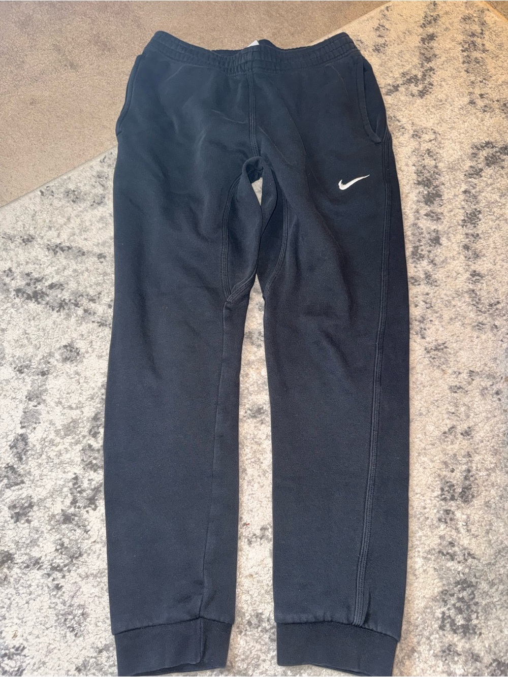 Nike Black Jogger Sweatpants with White Swoosh